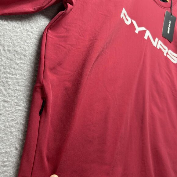 PYNRS Sweatshirt Mens Large Red Performance Streetwear Crewneck Zipper Pocket - Picture 2 of 11